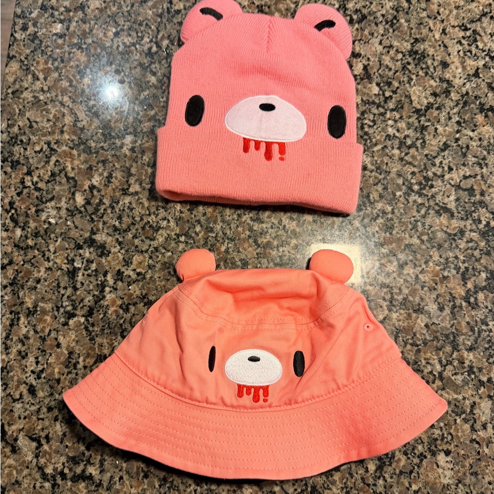 Gloomy Bear Official Mori Chak Merch Cute Pink Bear Bucket Hat and Beanie Lot